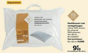 Carrefour Hoofdkussen met vormgeheugen aanbieding