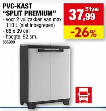 Hubo Pvc-kast split premium aanbieding
