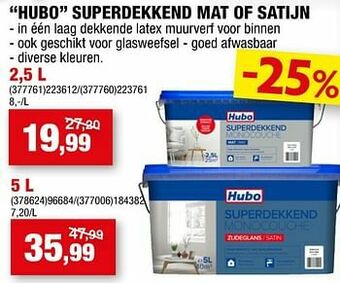 Hubo Hubo superdekkend mat of satijn aanbieding
