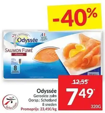 Intermarché Odyssée gerookte zalm 320 gram aanbieding