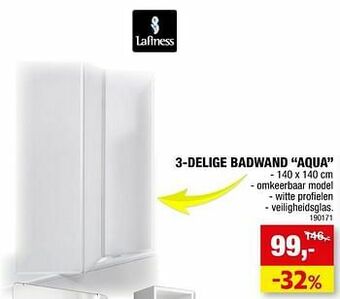 Hubo 3-delige badwand aqua aanbieding