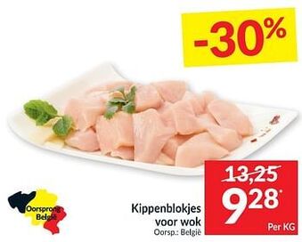 Kippenblokjes voor wok