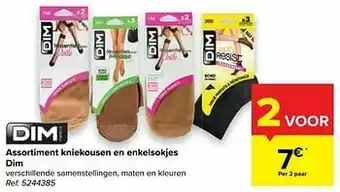 Carrefour Assortiment kniekousen en enkelsokjes dim aanbieding