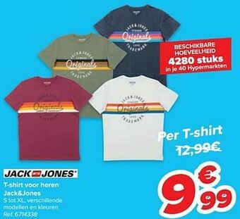Carrefour T-shirt voor heren jack+jones aanbieding