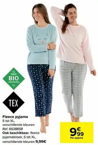 Carrefour Fleece pyjama aanbieding