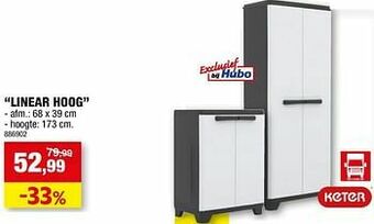 Hubo Pvc-kast linear hoog aanbieding
