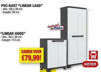 Hubo Pvc-kast linear laag + linear hoog aanbieding