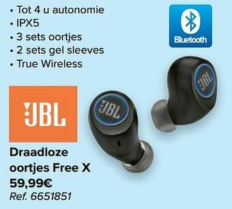 Carrefour Jbl draadloze oortjes free x aanbieding