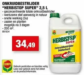 Hubo Onkruidbestrijder herbistop super aanbieding