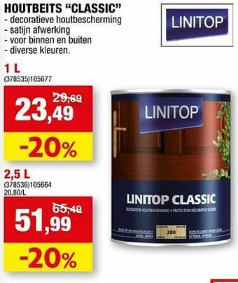 Hubo Houtbeits classic aanbieding