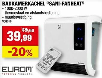 Hubo Eurom badkamerkachel sani-fanheat aanbieding