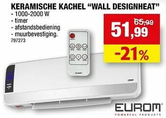 Hubo Eurom keramische kachel wall designheat aanbieding