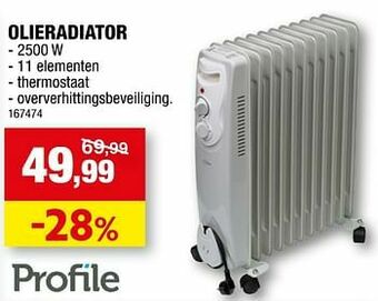 Hubo Profile olieradiator aanbieding