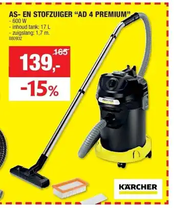 Hubo As- en stofzuiger “ad 4 premium” aanbieding
