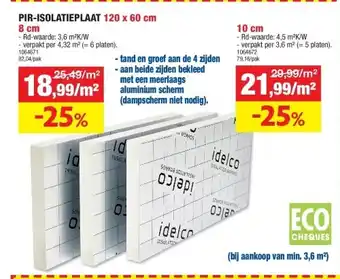 Hubo Pir-isolatieplaat 120 x 60 cm 8 cm aanbieding