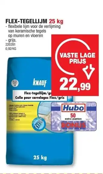 Hubo Flex-tegellijm 25 kg aanbieding