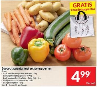 Intermarché Boodschappentas met seizoensgroenten aanbieding