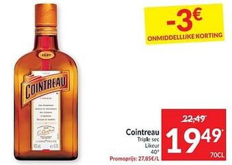 Intermarché Cointreau triple sec likeur 70 cl aanbieding