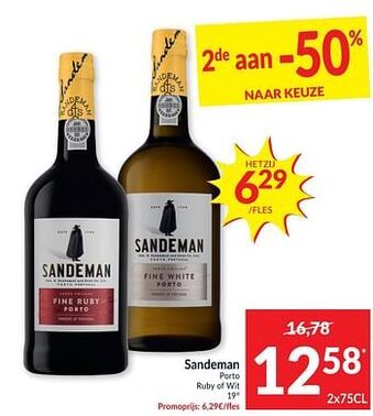 Intermarché Sandeman porto ruby of wit aanbieding