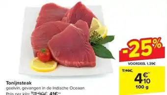 Carrefour Tonijnsteak aanbieding