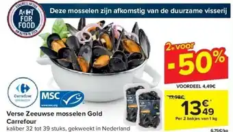Carrefour Verse zeeuwse mosselen gold carrefour aanbieding