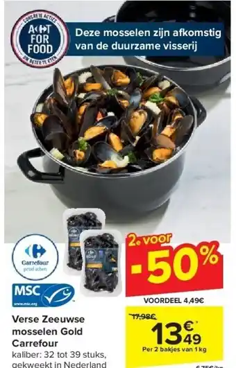 Carrefour Verse zeeuwse mosselen gold carrefour aanbieding