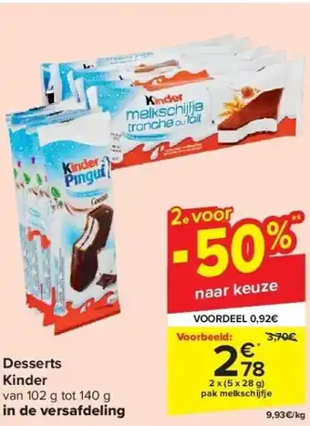 Carrefour Desserts kinder aanbieding