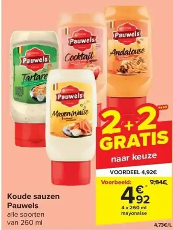 Carrefour Koude sauzen pauwels aanbieding