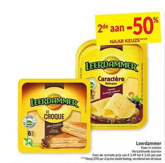 Intermarché Leerdammer Kaas In Sneden aanbieding
