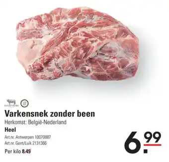Sligro Varkensnek zonder been aanbieding