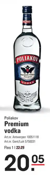 Sligro Poliakov Premium vodka aanbieding