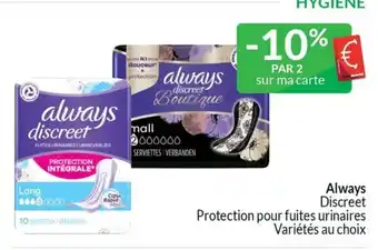 Intermarché Always Discreet aanbieding