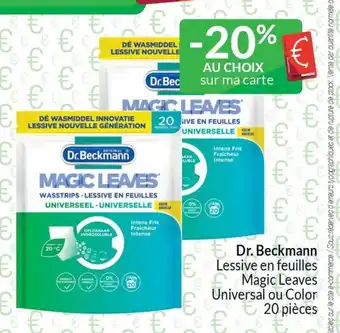 Intermarché Dr.Beckmann Lessive en feuilles Magic Leaves Universal ou Color 20 pièces aanbieding