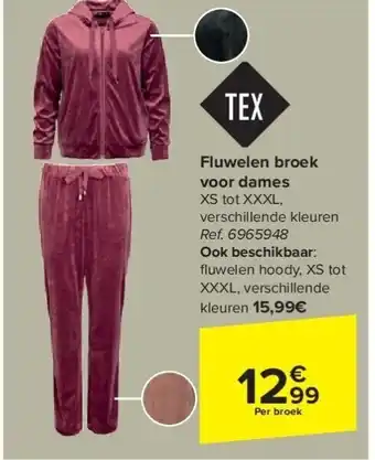 Carrefour Fluwelen broek voor dames aanbieding