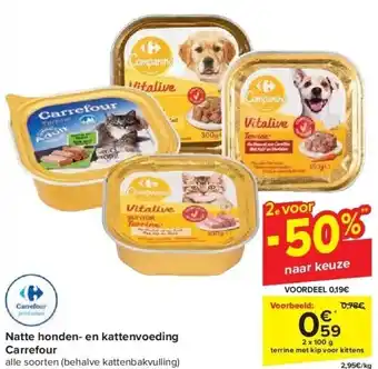 Carrefour Natte honden- en kattenvoeding carrefour aanbieding