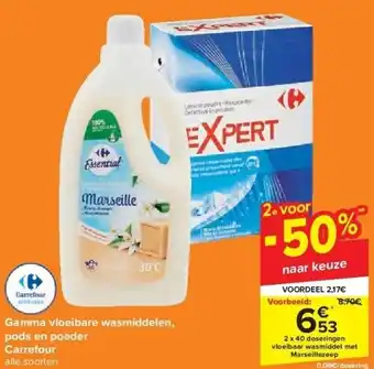 Carrefour Gamma vloeibare wasmiddelen, pods en poeder carrefour aanbieding