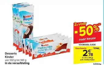 Carrefour Desserts kinder aanbieding
