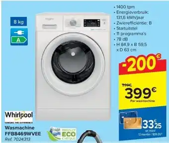 Carrefour Wasmachine ffb8469wvee aanbieding