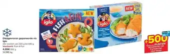 Carrefour Diepgevroren gepaneerde vis iglo aanbieding