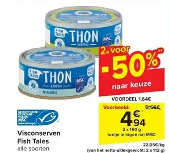 Carrefour Visconserven fish tales aanbieding