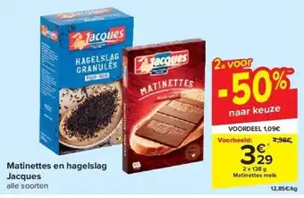 Matinettes en hagelslag jacques