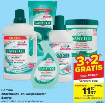 Carrefour Gamma onderhouds- en wasproducten sanytol aanbieding