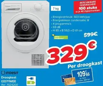 Carrefour Droogkast i2d71wee aanbieding
