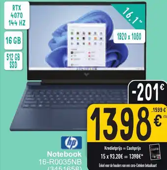 Cora hp Notebook 16-R0035NB aanbieding