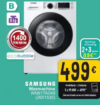 Cora SAMSUNG Wasmachine WN81TA049 aanbieding