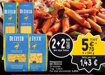 Cora DE CECCO Deegwaren 4 x 500g aanbieding