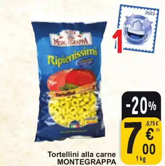 Cora MONTEGRAPPA Tortellini alla carne 1kg aanbieding
