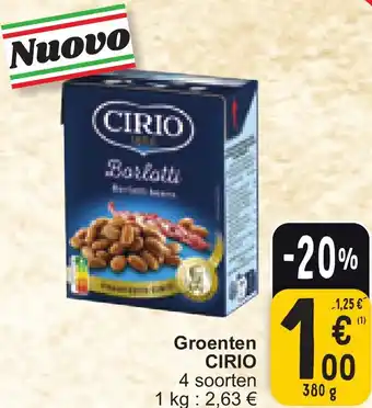 Cora CIRIO Groenten 380g aanbieding