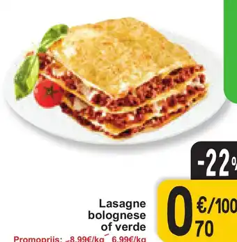 Cora Lasagne bolognese of verde 100g aanbieding