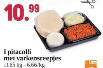 Buurtslagers pitacolli met varkensreepjes aanbieding